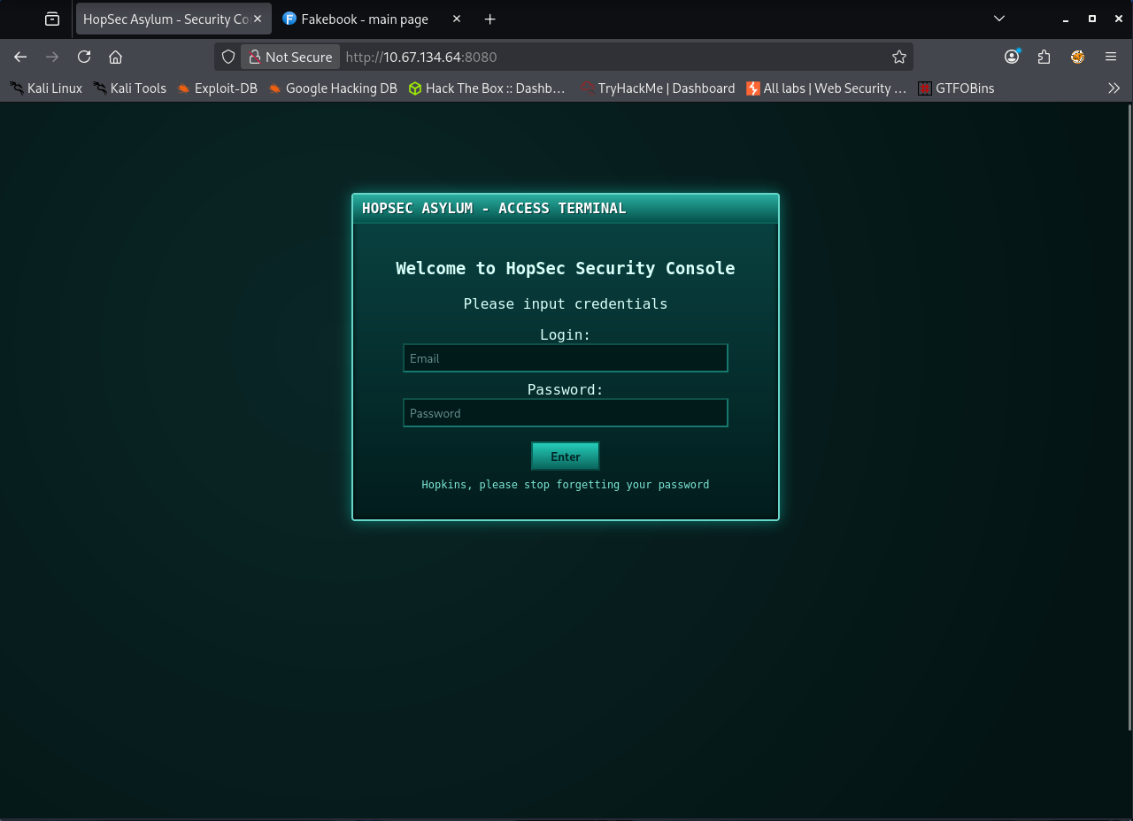 HopSec Login Page