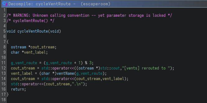 cycleVentRoute Function