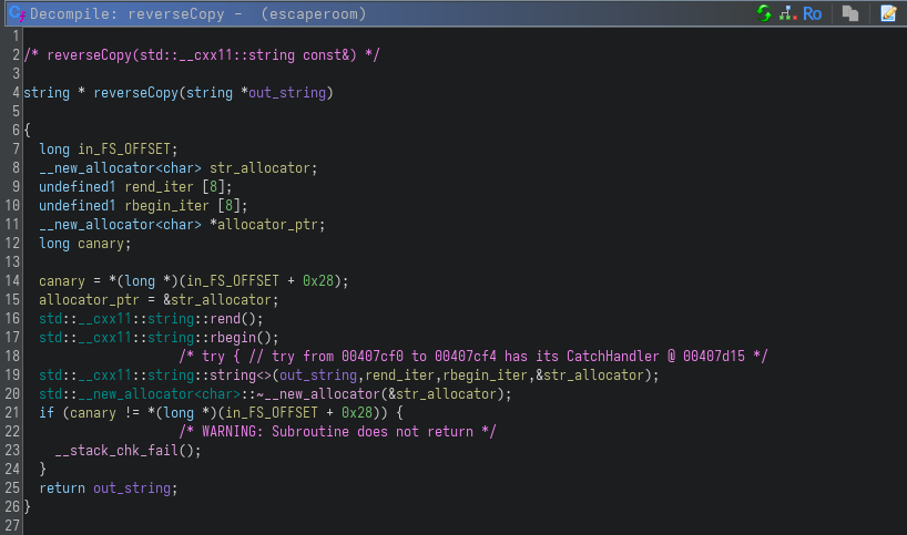 reverseCopy Function