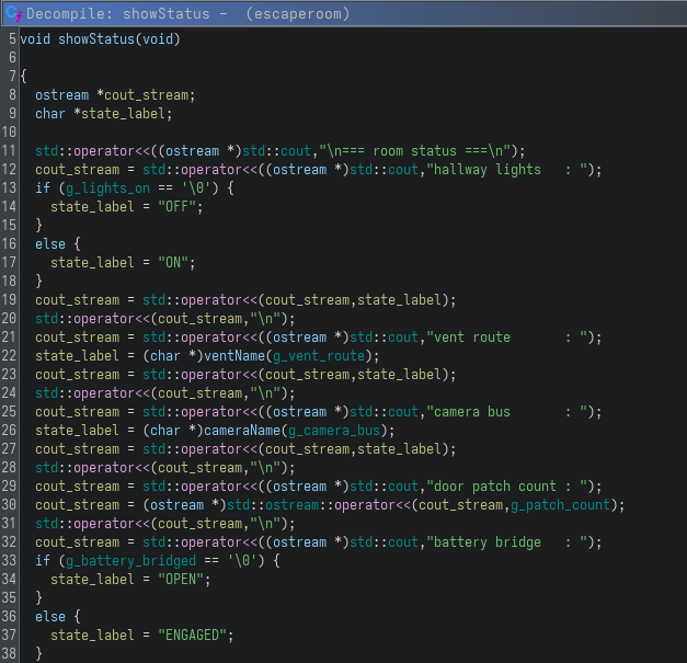 showStatus Function Part 1