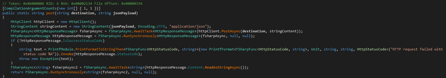 Post function in dnSpy